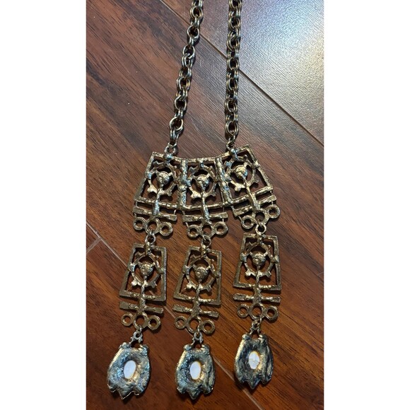 Vintage Cabochon Boho 1970s Necklace - Picture 4 of 5